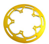 Fauhapyway Protection de chaîne de vélo en alliage d'aluminium pour BCD 130 mm compatible avec 50-54T Housse de protection à anneau unique pour VTT de route (doré)