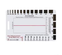Fauhapyway Règle ECG à 7 étapes, outil de mesure d'interprétation ECG, mesure cardiaque, pied à coulisse transparent pour analyse d'intervalle du rythme cardiaque PR QRS, échelle de carte. (1 pièce)