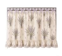 Fauhapyway Rideau de four rustique avec bordure en dentelle, housse de cuisinière en polyester à motif floral, 76 x 55 cm, décoration de cuisine (F)