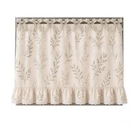 Fauhapyway Rideau de four rustique avec bordure en dentelle, housse de cuisinière en polyester à motif floral, 77 x 55 cm, décoration de cuisine (I)