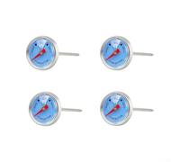 Fauhapyway Set 4 Thermomètres BBQ Portables pour Extérieur(blue)