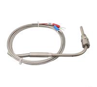 Fauhapyway Sonde de capteur de température thermocouple étanche de type K en acier inoxydable 0 ~ 1200 ℃ avec fil isolant de 2 m