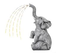 Fauhapyway Statue d'éléphant solaire pour décoration de jardin Effet | Les guirlandes LED scintillantes imitent un véritable débit d'eau, effet visuel réaliste, charge solaire, lueur nocturne