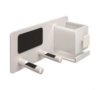 Fauhapyway Support mural pour sèche-cheveux - En aluminium - Gain de place - Avec gestion des cordons - Pour salle de bain et salon - Blanc