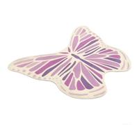 Fauhapyway Tapis rond à poils longs pour chambre d'enfant, salon, aire de jeux Rose 20 cm (papillon violet A)