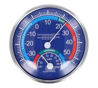 Fauhapyway Thermomètre hygromètre analogique d'intérieur - Moniteur de température et d'humidité rapide pour chambre à coucher, chambre d'enfant, serre, bleu, 13 cm (bleu)
