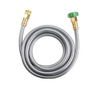 Fauhapyway Tuyau d'arrosage flexible en acier inoxydable de 1,5 m - Sans plis - Pour lavage de terrasse - Connecteur étanche