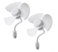 Fauhapyway Ventilateur de bureau USB E27 LED silencieux réglable Direction du vent Tube flexible pour dortoirs bureaux espaces personnels Compact 14 cm de diamètre (L)
