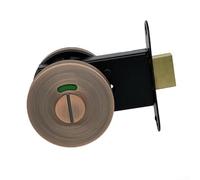 Fauhapyway Verrou de porte rouge et vert en alliage de zinc pour salle de bain, chambre à coucher, hôtel avec occupation complète (bronze rouge)