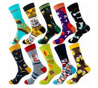 Fauhsto Chaussettes Fantaisie Homme Humour Chaussettes, Socquettes à Motifs Colorés pour Homme/Femme Lot 10 Paires
