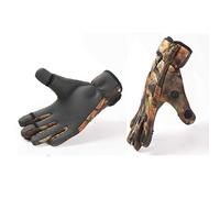 Fauhsto Homme Fishing Gants,Outdoor Neoprene Angling Glove,3 Cut Finger Anti-Slip Breathable Fishing Hunting Jungle Camouflage Camo Fishing Gloves