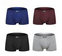 Fauhsto Men's Boxers Shorts Briefs Modal Extremely Soft Fabric Polyester Shorts Trunks Underpants Mens Underwear Set Pack of 4