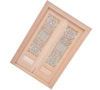 Fauitay 1:12 Mini Meubles de Maison de Poupée Non Peinte à Double Porte, Porte Non Peinte en Bois Massif avec Un Travail Exquis, pour Maison de Poupée 1/12 et Décoration de Poupée (Double Porte)