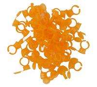 Fauitay 50 Pièces de Gobelets à Anneaux Pigmentés pour Microblading, Récipients D'encre en Plastique avec Couvercle, pour Maquillage Semi-Permanent des Sourcils et des Lèvres (Jaune)