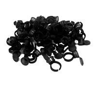 Fauitay 50 Pièces de Gobelets à Anneaux Pigmentés pour Microblading, Récipients D'encre en Plastique avec Couvercle, pour Maquillage Semi-Permanent des Sourcils et des Lèvres (Noire)