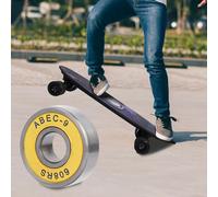 Fauitay 8 Roulements 608 Roulements à Billes à Gorge Profonde, Pré-lubrifiés avec de la Graisse pour Skateboards, Scooters, Patinage en Ligne, Rouge Violet Jaune ABEC-7 ABEC-9 (Couverture jaune