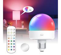 Fauitay Ampoule Magnétique E26, Ampoule Rechargeable à Piles avec Minuterie de Télécommande, Lumières LED RVB à intensité Variable pour Chambre à Coucher