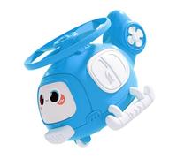 Fauitay Avion en plastique - Libellule en bambou avec disque d'inertie rotative - Soucoupe volante pour l'extérieur - Jouet pour enfants à partir de 3 ans - Cadeau d'anniversaire (bleu)