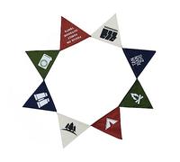 Fauitay Bannière de Fanion Triangulaire en Coton, 16 Drapeaux, Bannière à Cordes avec Crochet, pour Tente de Camping, Décoration de Salle Extérieure