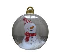 Fauitay Boule de Noël Gonflable de 23,6 Pouces, Décoration Lumineuse LED Géante en PVC, Télécommande Transparente Pliable, avec Fonction de Changement de Couleur, pour Vacances, Cour (Bonhomme de