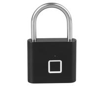 Fauitay Cadenas à Empreintes Digitales, Serrure électronique Biométrique sans clé avec Batterie Rechargeable USB et Design, pour Stockage Extérieur et Casiers de Plage (Noire)