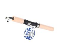Fauitay Canne à Pêche et Moulinet FD50, Canne à Pêche sur Glace Télescopique Portable avec Pied en Métal et Poignée en EVA, pour Une Prise Confortable et Un Lancer Fluide (Bleue)