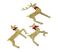 Fauitay Décoration de Vacances de Renne Gold LED 3 Pièces Famille de Renne pour la Cour de la Cour Avant de Noël Décor Extérieur avec des Lumières Chaudes