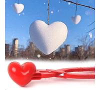 Fauitay Fabricant de Boules de Neige pour Enfants, Pince à Boules de Neige en Plastique en Forme de Cœur, Jouets de Plage, Jouet de Plage pour Enfants, Outil de Fabrication de d'hiver en (1 pièce)