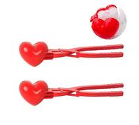 Fauitay Fabricant de Boules de Neige pour Enfants, Pince à Boules de Neige en Plastique en Forme de Cœur, Jouets de Plage, Jouet de Plage pour Enfants, Outil de Fabrication de d'hiver en (2 pièce)