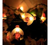 Fauitay Guirlande Lumineuse Solaire D'extérieur à LED en Forme D'abeille, Décoration de Jardin avec Perles de Lampe Photosensibles Intelligentes pour (5 mètres 20 lumières (double fonction))