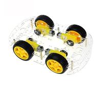 Fauitay Kit de Voiture Robot Intelligent 4WD, Châssis en Acrylique avec Port de Vitesse, Traçage du Port Servo pour les Projets STEM de Bricolage
