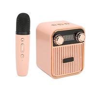 Fauitay Mini Haut-Parleur Machine de karaoké Portable avec Microphone Son Stéréo 360° HiFi 5.0 Radio FM Carte TF Lecture MP3 6H D'autonomie pour Enfants Cadeaux Fête à la Maison (Rose)
