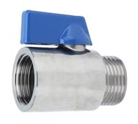 Fauitay Mini Robinet à Bille de 5/8 Pouces, Vanne D'arrêt en Acier Inoxydable 304, Vanne Quart de Tour Femelle à Mâle avec Système de Prévention des éruptions pour Bière, Robinet de