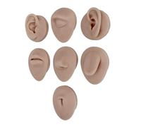 Fauitay Modèle de Parties du Corps en Silicone pour la Pratique, Modèle Humain 3D Souple et Flexible avec Yeux, Oreilles, Nez, Bouche, Langue, Nombril pour L'enseignement, Affichage (Teint foncé)