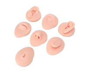 Fauitay Modèle de Parties du Corps en Silicone pour la Pratique, Modèle Humain 3D Souple et Flexible avec Yeux, Oreilles, Nez, Bouche, Langue, Nombril pour L'enseignement, Affichage (Peau claire)