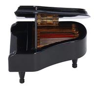 Fauitay Modèle de Piano Miniature Petit Piano Réplique Petit Piano Décor Fait à la Main en Tilleul Noir 8,5 X 7 X 6 Cm avec Boîte pour Décoration de Boîte de Chambre de Maison de Poupée