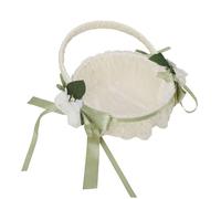 Fauitay Panier de Demoiselle D'honneur, Panier de Mariage Léger et élégant tissé à la Main avec des Fleurs Simulées, pour la Décoration de Cérémonie de Demoiselle D'honneur de la Mariée (5800)