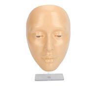 Fauitay Planche de Mannequin de Maquillage 5D en Silicone pour le Visage et les Yeux, Modèle D'enseignement Cosmétique pour Pratiquer le Maquillage Complet du Visage avec Support pour (Blanc)
