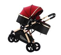 Fauitay Poussette pour tout-petits, légère, compacte, pliable, réversible, design avec point de vue haut et grand panier, accoudoir amovible pour un rangement sûr lors des voyages, rouge