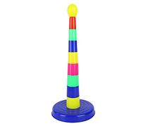 Fauitay Ring Toss Game Bague Throw Game Rague Tolning Toy 8 Anneaux Colorés et 1 Set Pillars Parent-Child Interactive Game for Kids Family Farming Party Intérieur (Toys en Anneau)