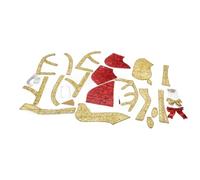 Fauitay Traîneau de Rennes Lumineux de Noël, Rennes Lumineux Tirant Un Traîneau, Décorations de Noël éclairées, Cour Extérieure avec Détails Festifs pour Décoration de Vacances