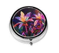 Fault Botany Pilulier portable, 3 compartiments, peut être mis dans un portefeuille, une poche, léger et pratique, mini boîte à pilules ronde