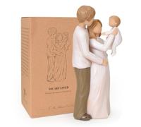 Faumsut Cadeaux de Nouveaux Parents, Cadeaux pour la Nouvelle Maman, Papa | grossesse pour future mère après la naissance, une famille de trois figurines peintes à la main