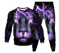 Faune Animal Lion 3D Imprimé Sweat et Joggers Femmes/Hommes 2 Pièces Set Automne Hiver Pullover Survêtement Streetwear