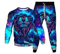 Faune Animal Lion 3D Imprimé Sweat et Joggers Femmes/Hommes 2 Pièces Set Automne Hiver Pullover Survêtement Streetwear