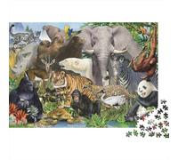 Faune Animaux Collage Puzzle 1000 Pièces Educa Jouet Divertissement Créatif De l'art De La Décoration intéressant Jeu Éducatif Challenge Toy Adultes Et Enfants À Partir De 14 Ans 70x50cm/1000pcs