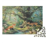 Faune forestière Casse-tête 1000 Pièces sans Poussière, Puzzles pour Adultes Forêtjeu De Patience pour Une Activité Jour De Pluie, Cadeau De Retraite 38x26cm/