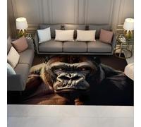 Faune Gorille Tapis Réaliste Animal Portrait Doux Non Glissant Lavable Mince Grand Tapis pour Ferme Chambre Salle De Jeux 160x200cm