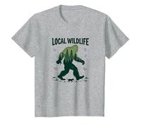 Faune Locale : Aventure dans la forêt Bigfoot pour Les Amoureux de la Nature T-Shirt, Enfant, Gris Chiné, 2 Ans