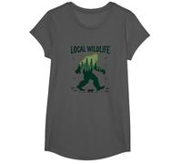 Faune Locale : Aventure dans la forêt Bigfoot pour Les Amoureux de la Nature T-Shirt, Fille, Asphalte, S